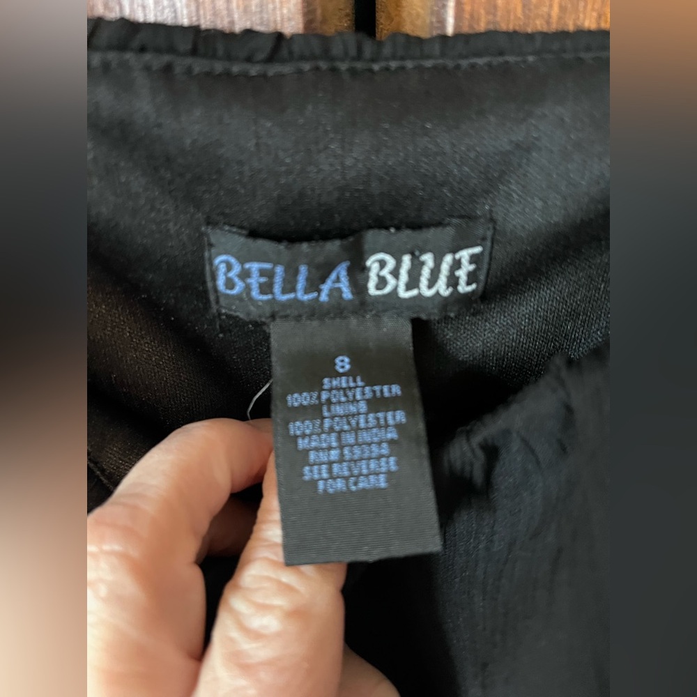 👗 Bella Blue Vintage Chiffon Dress – Size 8 👗 - Picture 7 of 14